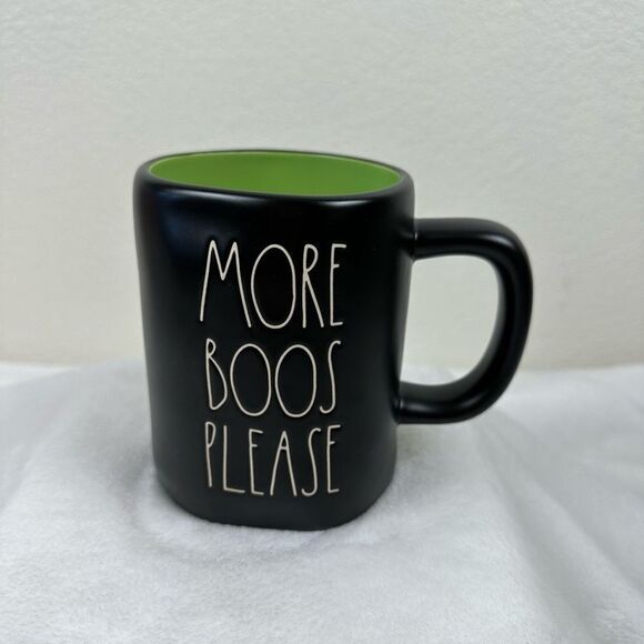 Rae Dunn MORE BOOS PLEASE Black and Green Halloween Mug - Picture 1 of 4